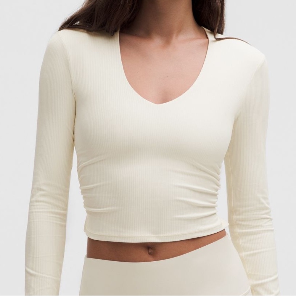 NWT Lululemon All It Takes Long-Sleeve Shirt, B-D Cups, Size 8, Light Ivory